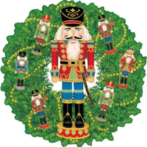 Caspari Nutcracker Wreath Die Cut Paper Placemat