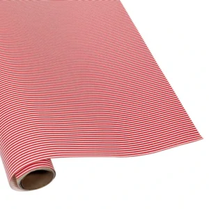 Caspari Oxford Stripe Red Roll Wrap
