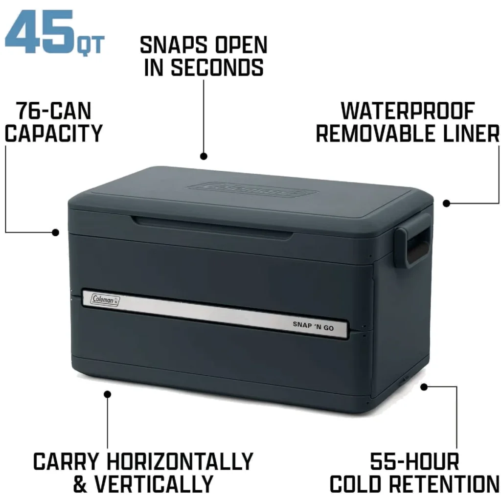 Coleman Snap 'N Go 45 Qt. Collapsible Hard Cooler, Mussel