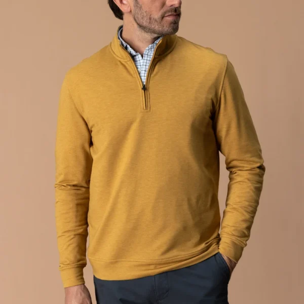 Duck Head Dunmore Performance 1/4 Zip Pullover - Amberwood Heather