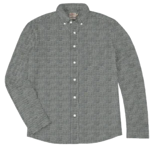 Faherty Coastline Knit Shirt - Blue Ice Houndstooth