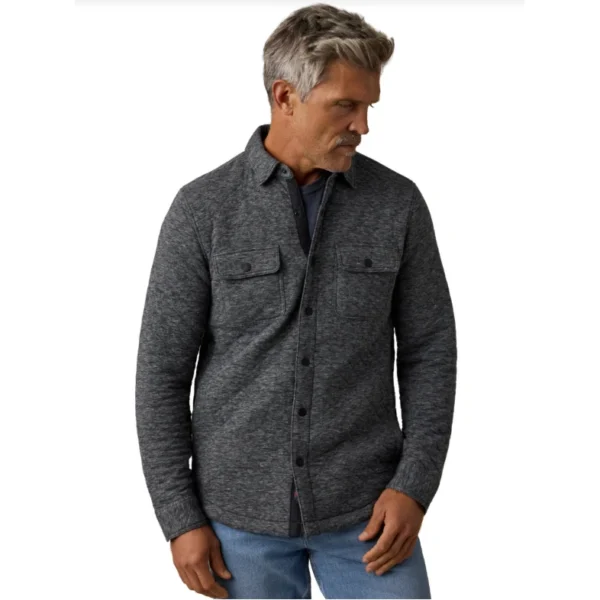 Faherty Epic Quilted Fleece CPO - Graphite Cloud Heather