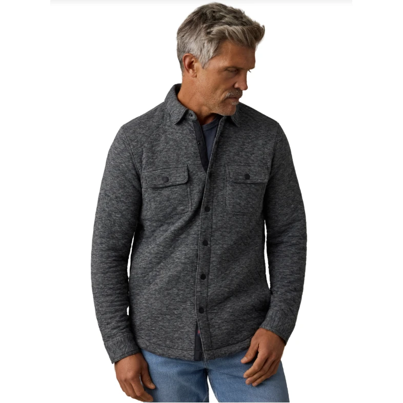 Faherty Epic Quilted Fleece CPO - Graphite Cloud Heather