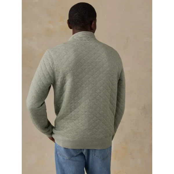Faherty Epic Quilted Fleece Pullover - Pine Rock Heather
