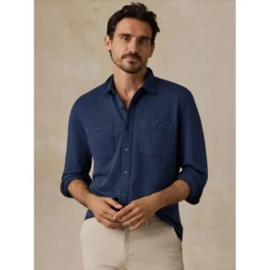 Faherty Field Knit Shirt - Abyss Navy