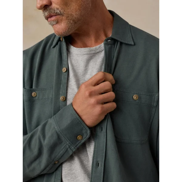 Faherty Field Knit Shirt - Forest Trail