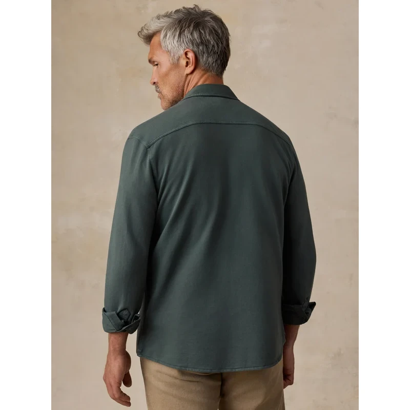 Faherty Field Knit Shirt - Forest Trail