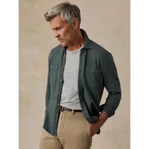 Faherty Field Knit Shirt - Forest Trail