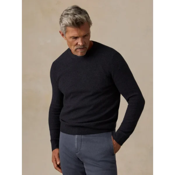 Faherty Jackson Crew Sweater - Wolf Black Heather