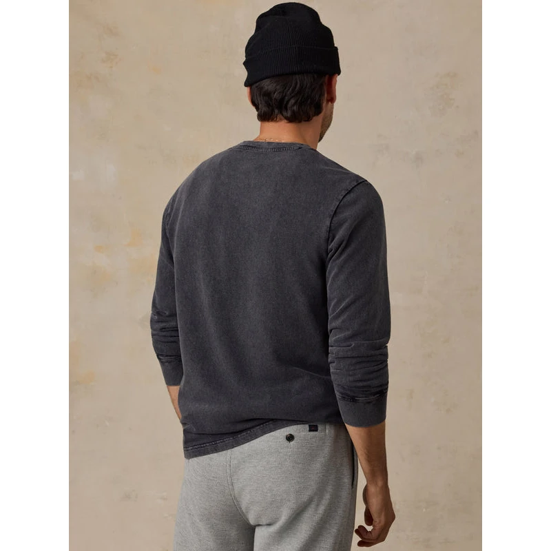 Faherty Long-Sleeve Recycled Terry Tee - Graphite