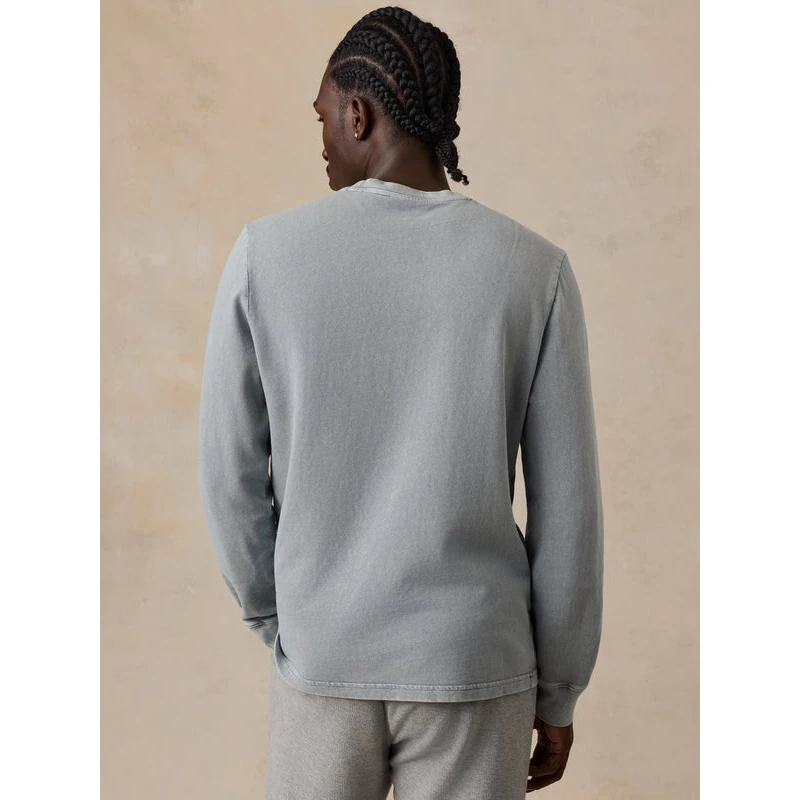 Faherty Long-Sleeve Recycled Terry Tee - Lakeshore Grey