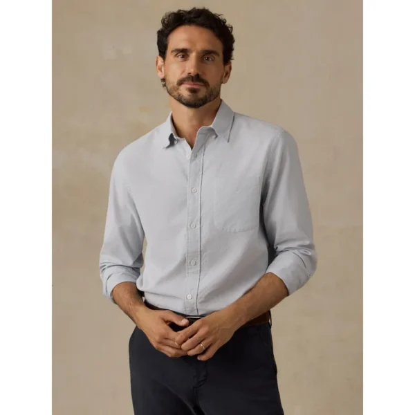 Faherty Laundered Oxford Shirt - Classic Blue Stripe