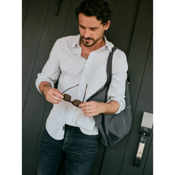 Faherty Laundered Oxford Shirt - Classic Blue Stripe