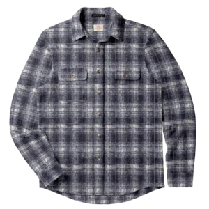 Faherty Legend Sweater Shirt - Navy Ombre Plaid