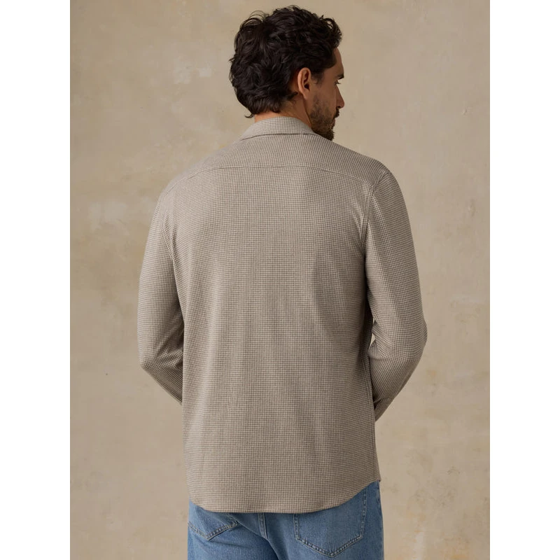 Faherty Legend Sweater Shirt - Taupe Brown Pincheck
