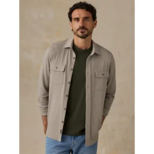 Faherty Legend Sweater Shirt - Taupe Brown Pincheck
