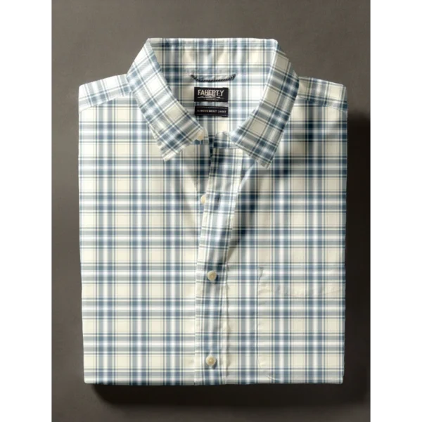 Faherty Movement Monterey Shirt - Seaglass Sand Plaid