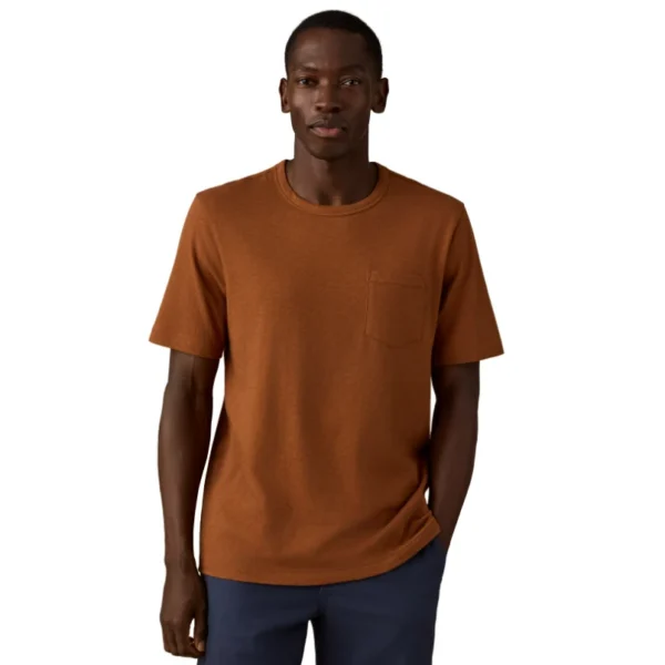 Faherty Sunwashed Regenerative Pocket Tee - Copper Red