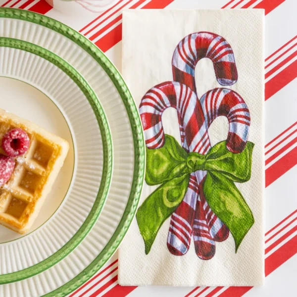 Hester & Cook Candy Cane Guest Napkins, Pack of 16