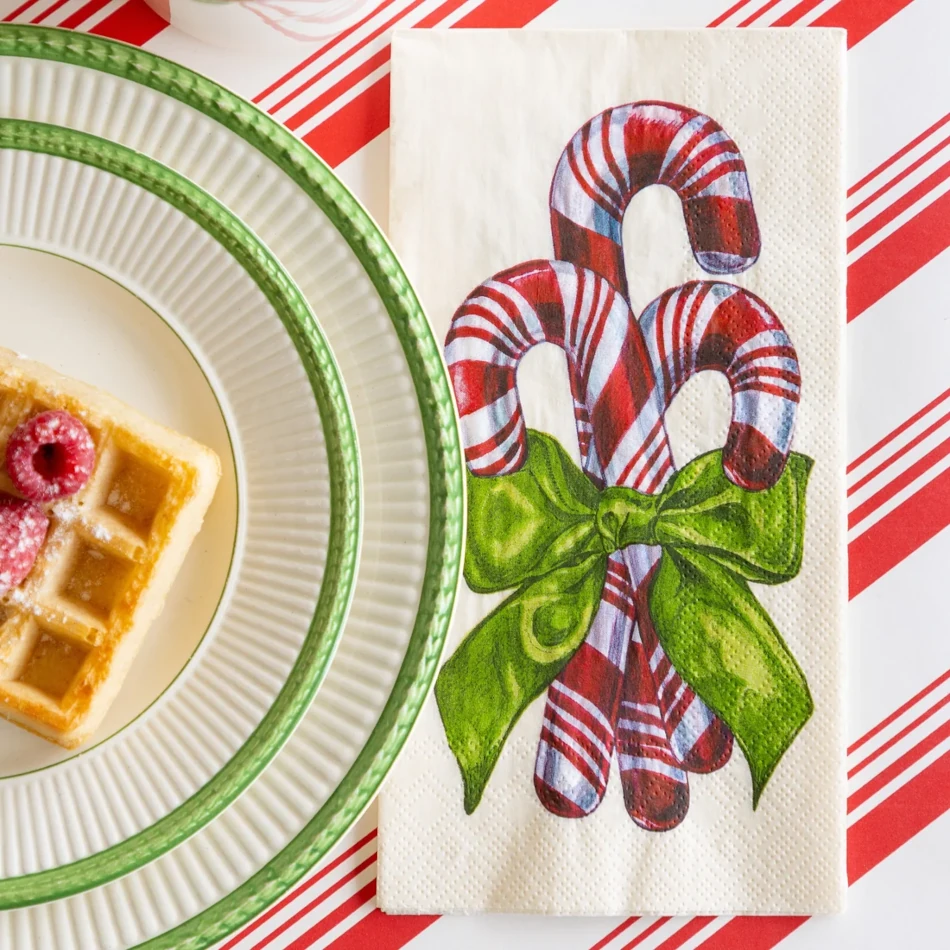 Hester & Cook Candy Cane Guest Napkins, Pack of 16