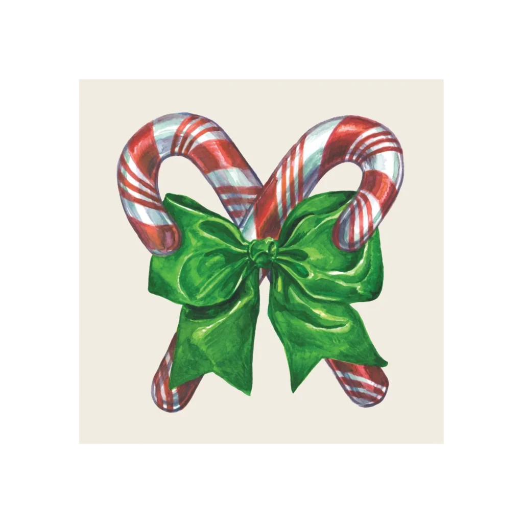 Hester & Cook Candy Cane Cocktail Napkins, Pack of 20