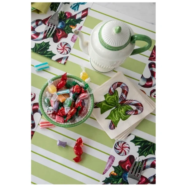 Hester & Cook Candy Cane Cocktail Napkins, Pack of 20