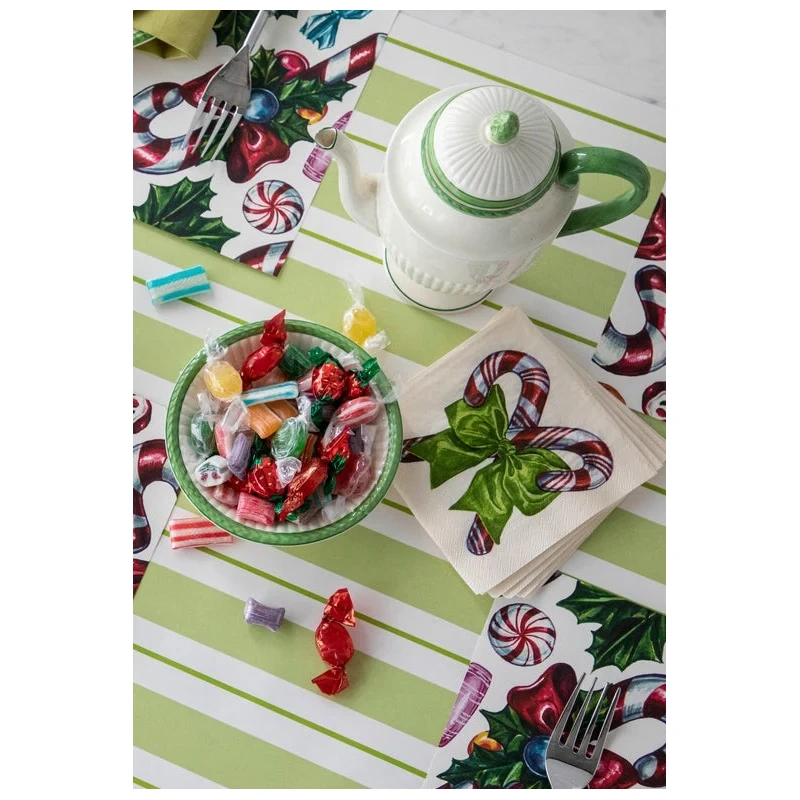 Hester & Cook Candy Cane Cocktail Napkins, Pack of 20