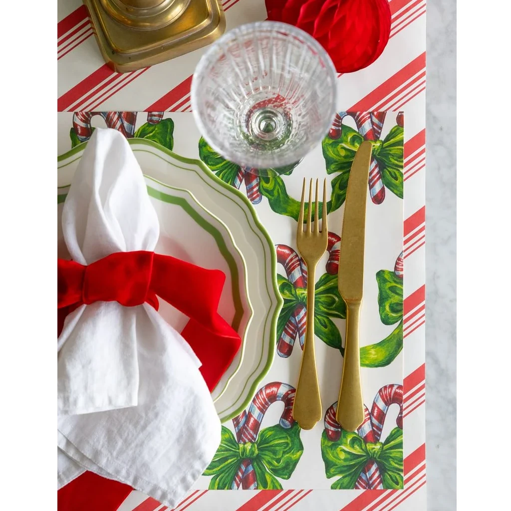 Hester & Cook Festive Candy Canes Placemats, Pack of 20
