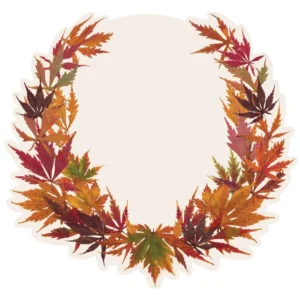 Hester & Cook Die-cut Japanese Maple Wreath Placemats, 12 Pack