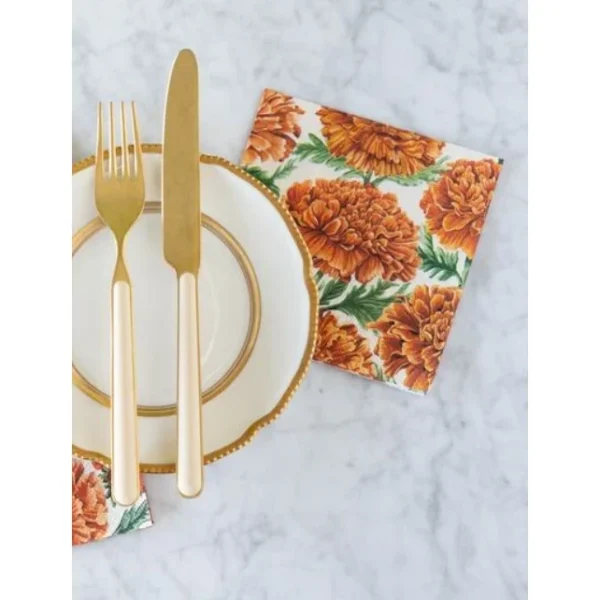 Hester & Cook Marigold Harvest Cocktail Napkins, 20 Pack