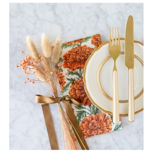 Hester & Cook Marigold Harvest Guest Napkins, 16 Pack