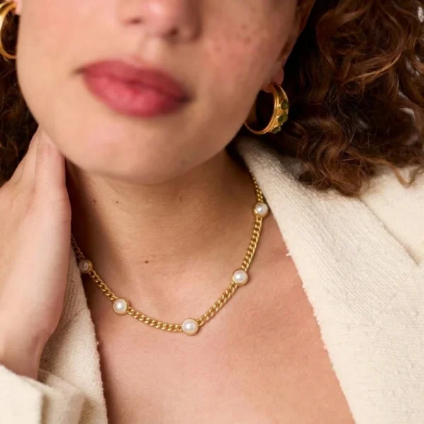 Julie Vos Dolce Delicate Station Necklace - Pearl