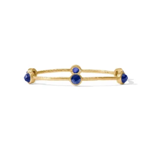 Julie Vos Gold Milano Luxe Bangle - Iridescent Sapphire Blue