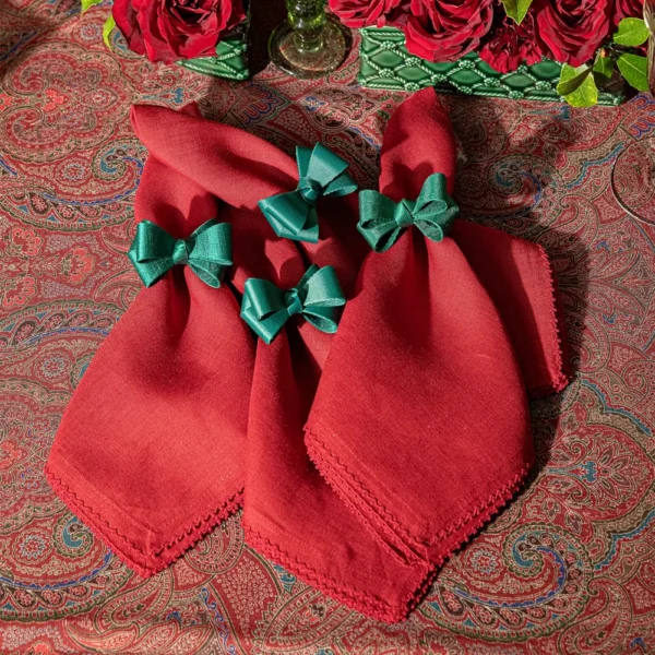 Juliska Berry Scallop Napkin - Ruby