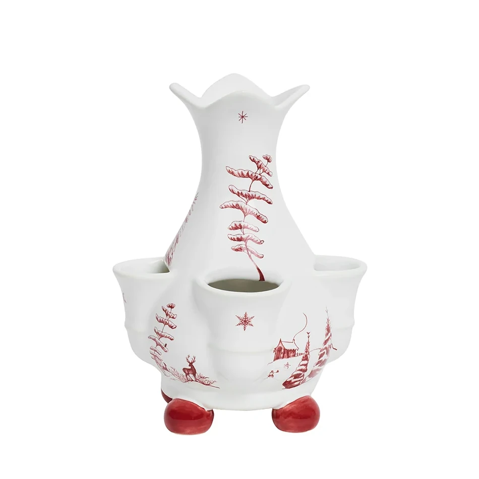 Juliska Country Estate Winter Frolic 6" Tulipiere Vase - Ruby
