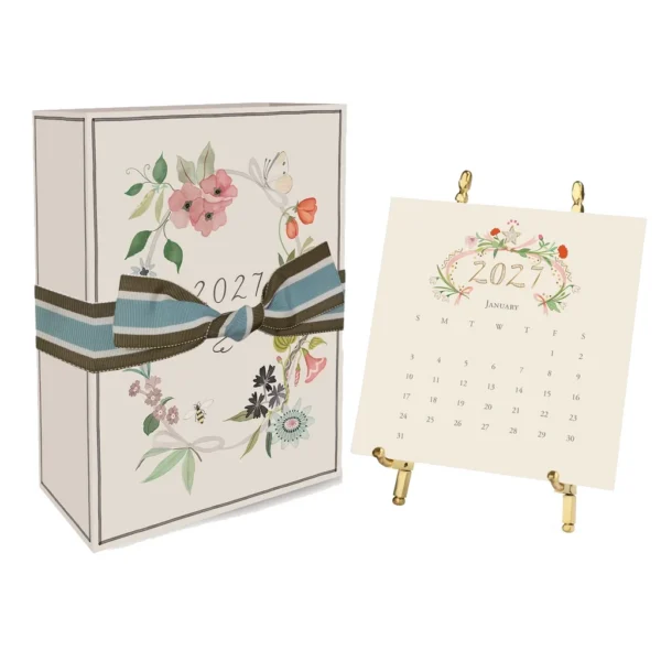 Karen Adams Designs 2027 Classic Desk Calendar with Gold Stand