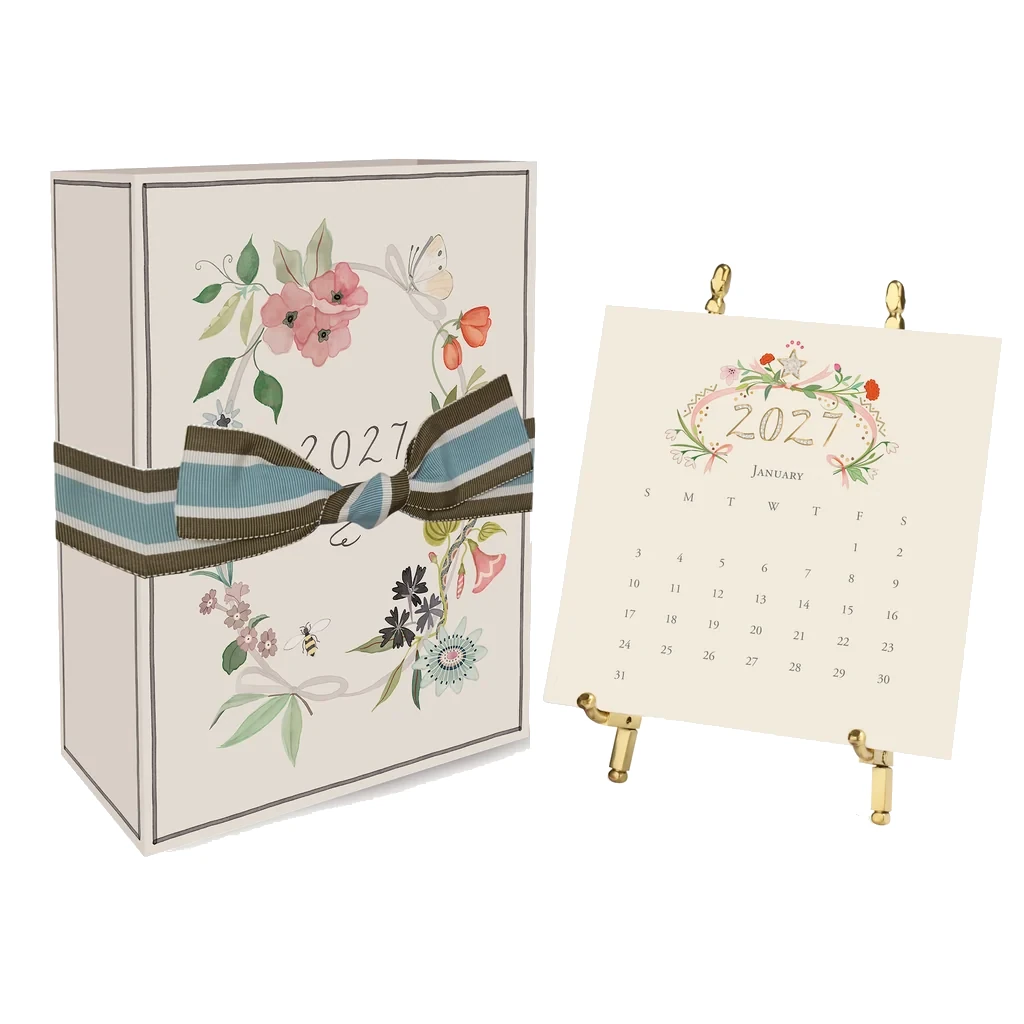 Karen Adams Designs 2027 Classic Desk Calendar with Gold Stand