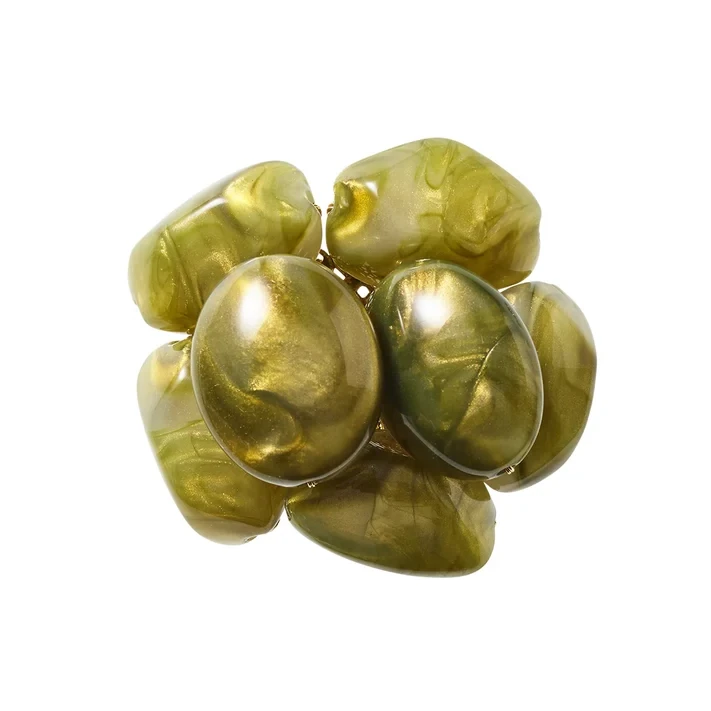 Kim Seybert Bonton Napkin Ring - Green & Gold
