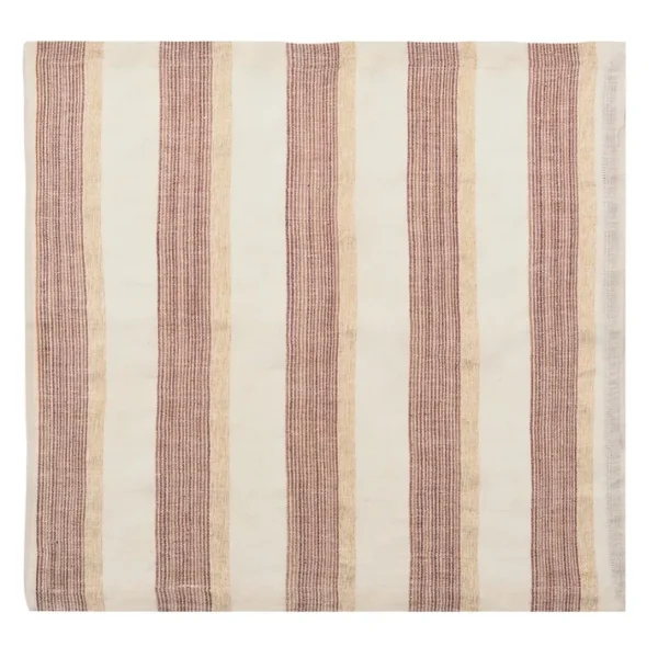 Kim Seybert Broad Stripe Napkin - Brown & White