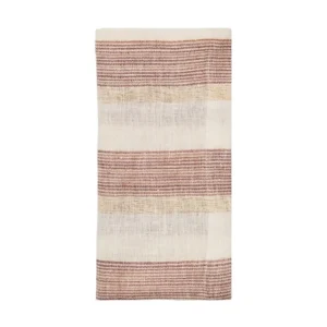 Kim Seybert Broad Stripe Napkin - Brown & White