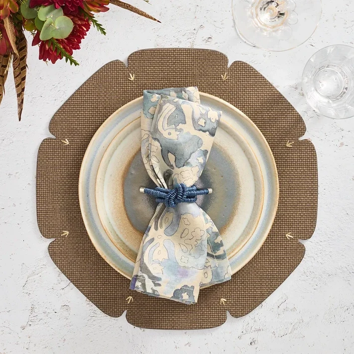 Kim Seybert Giverny Napkin - Blue & Gray