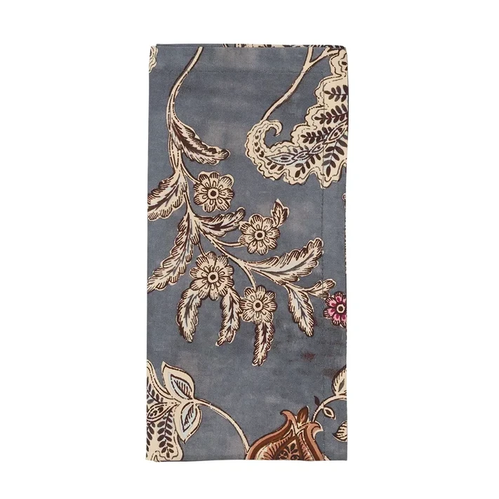 Kim Seybert Paisley Vine Napkin - Blue & Gray