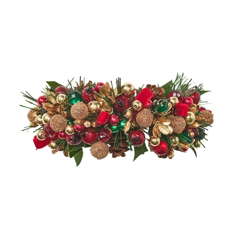 Kim Seybert Tinsel Bow Napkin Ring - Red, Green & Gold