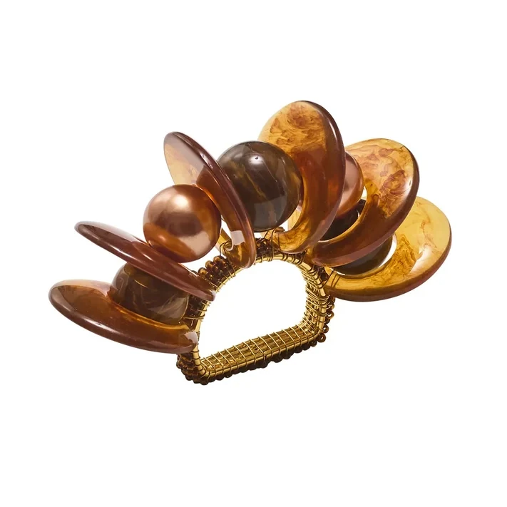 Kim Seybert Tortoise Calypso Napkin Ring - Brown