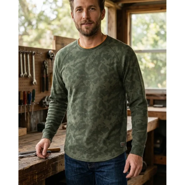 Marsh Wear Surfside Long-Sleeve Waffle Shirt - Fossil Foxhole Camo