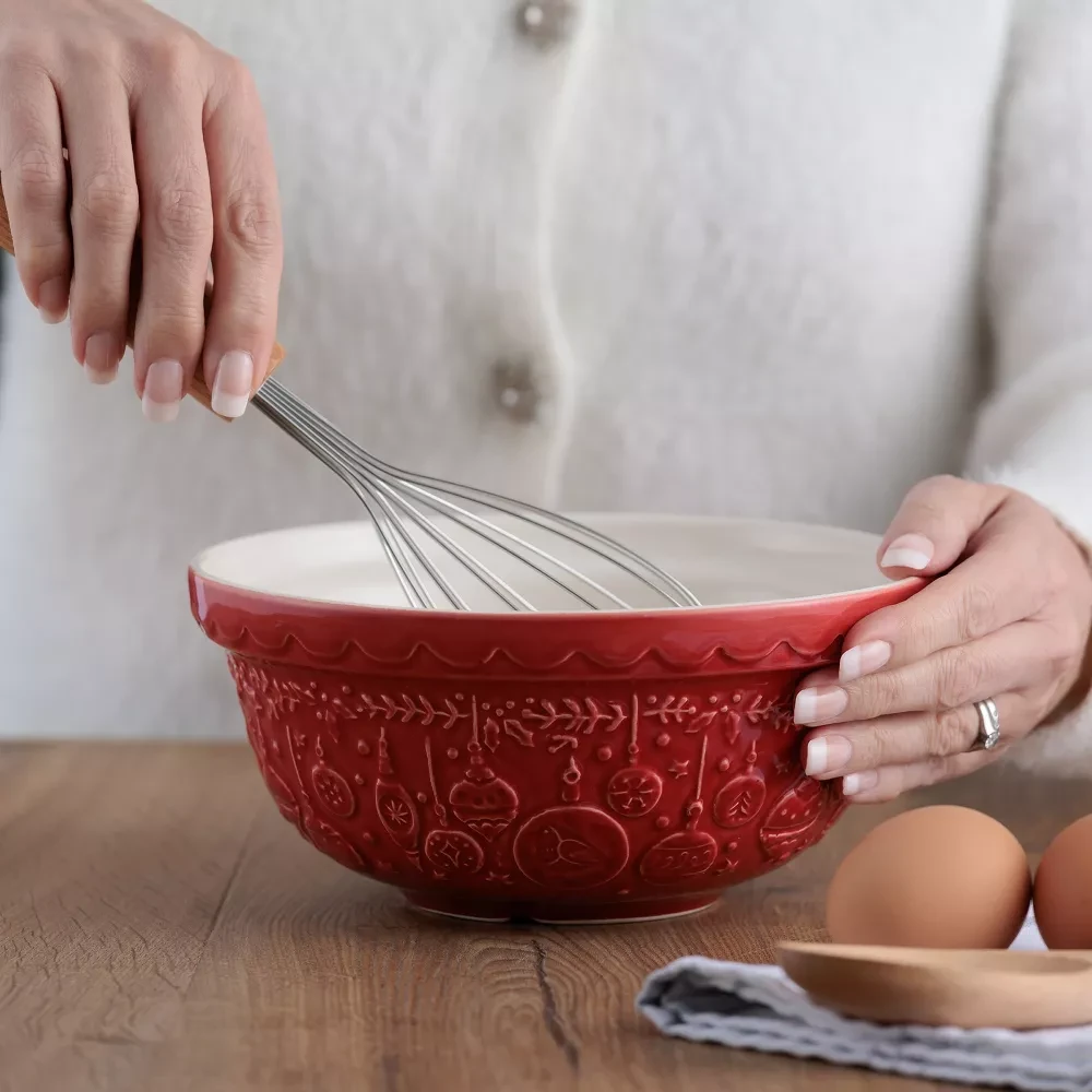 Mason Cash Deck The Halls Mixing Bowl - Red