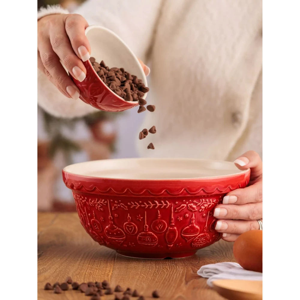 Mason Cash Deck The Halls Mixing Bowl - Red