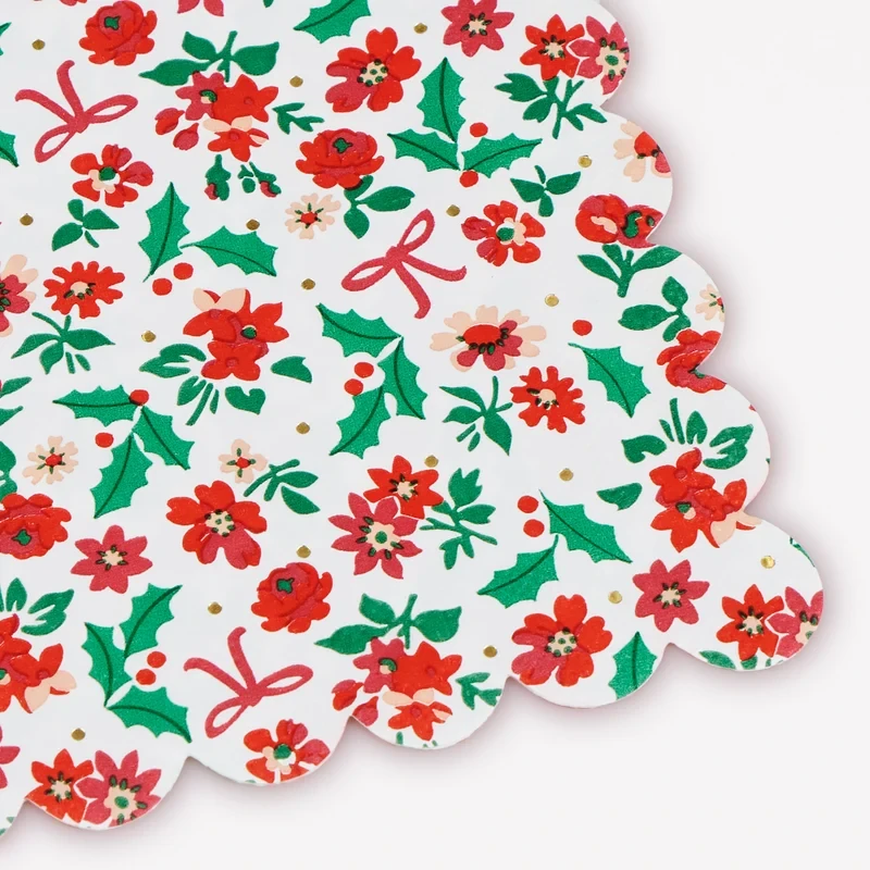 Meri Meri Holly Ditsy Cocktail Napkins - 16 Pack