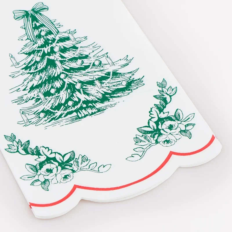 Meri Meri Toile De Jouy Christmas Guest Paper Towels - 16 Pack