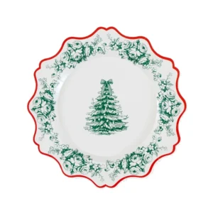 Meri Meri Toile De Jouy Christmas Salad Paper Plates, 8 Pack